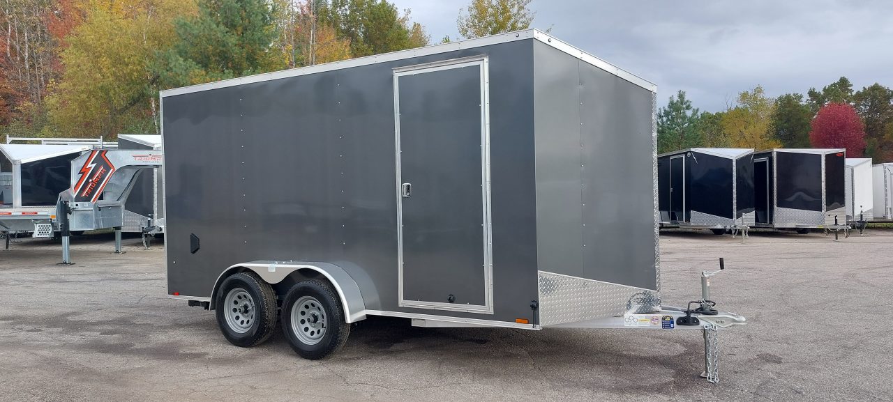 New 7 X 14 LIGHTNING ECO MODEL CARGO ENCLOSED ALL ALUMINUM REAR RAMP DOOR 2026