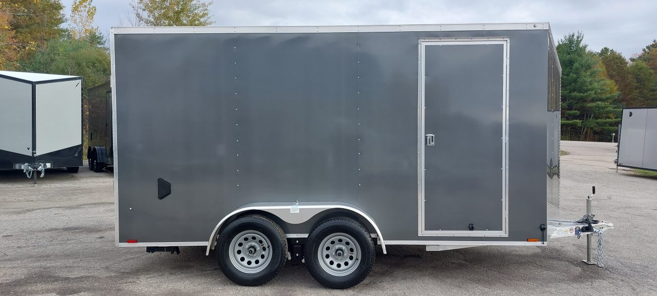 New 7 X 14 LIGHTNING ECO MODEL CARGO ENCLOSED ALL ALUMINUM REAR RAMP DOOR 2026