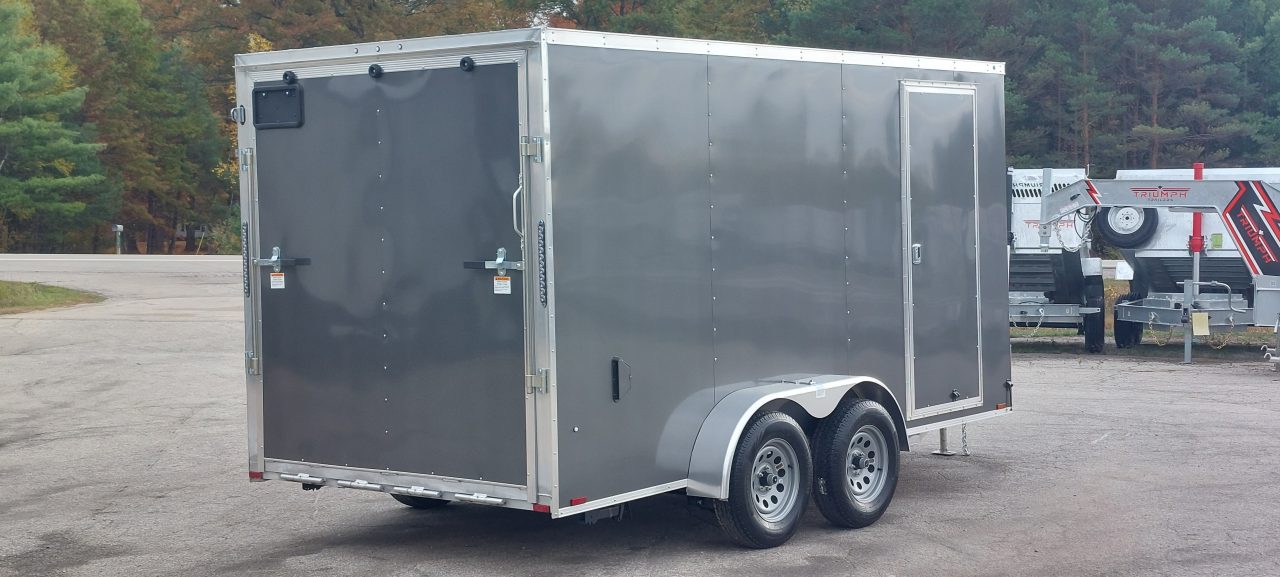 New 7 X 14 LIGHTNING ECO MODEL CARGO ENCLOSED ALL ALUMINUM REAR RAMP DOOR 2026