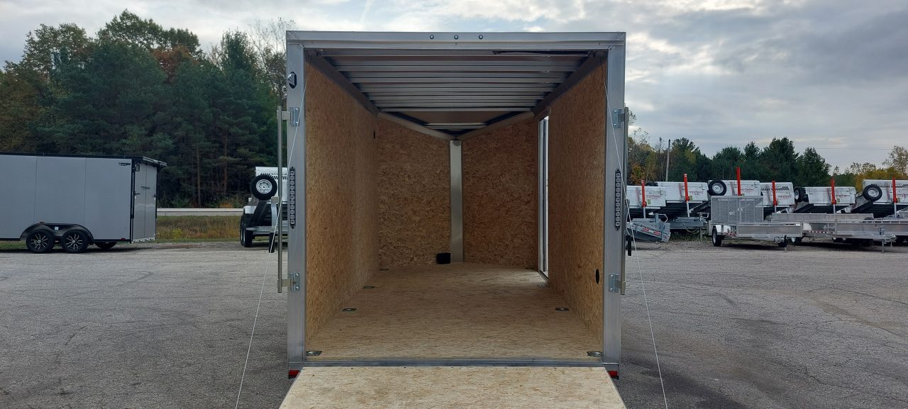 New 7 X 14 LIGHTNING ECO MODEL CARGO ENCLOSED ALL ALUMINUM REAR RAMP DOOR 2026