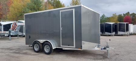 New 7 X 14 LIGHTNING ECO MODEL CARGO ENCLOSED ALL ALUMINUM REAR RAMP DOOR 2026