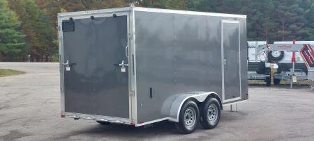 New 7 X 14 LIGHTNING ECO MODEL CARGO ENCLOSED ALL ALUMINUM REAR RAMP DOOR 2026