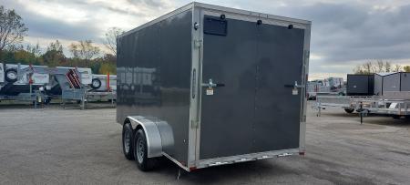 New 7 X 14 LIGHTNING ECO MODEL CARGO ENCLOSED ALL ALUMINUM REAR RAMP DOOR 2026