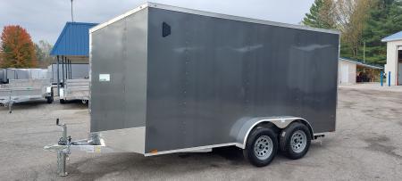 New 7 X 14 LIGHTNING ECO MODEL CARGO ENCLOSED ALL ALUMINUM REAR RAMP DOOR 2026