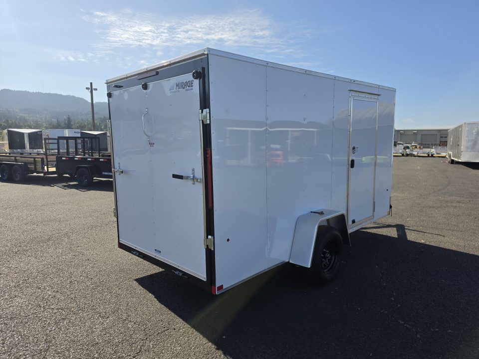 New 2027 Mirage 6x12 EXPO Flat Top Round Front Enclosed Trailer 3K GVWR