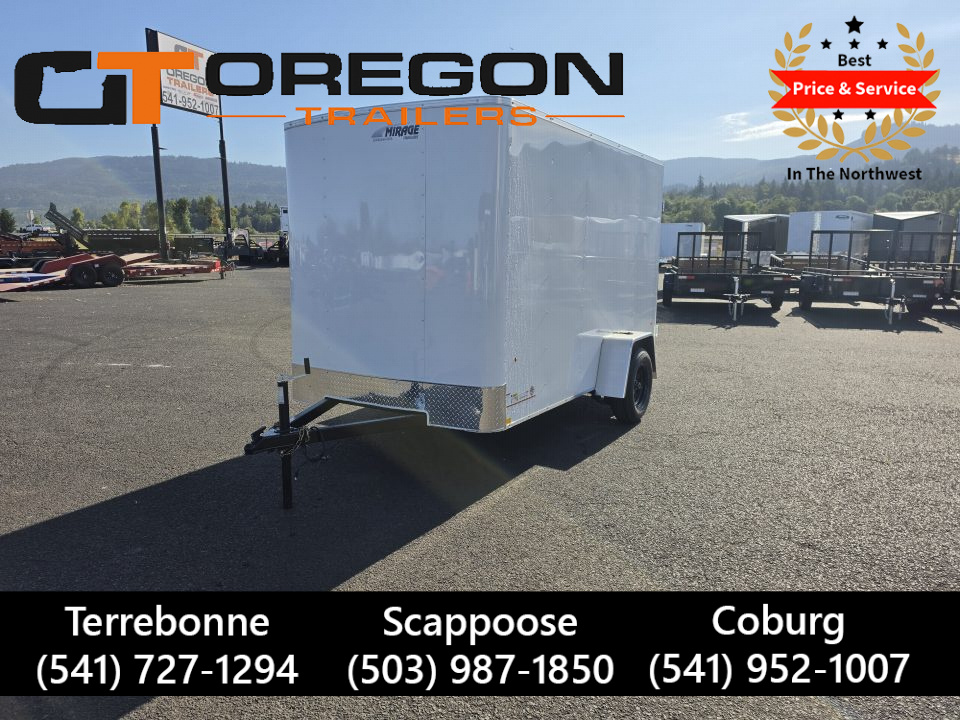 New 2027 Mirage 6x10 EXPO Flat Top Round Front Enclosed Trailer 3K GVWR