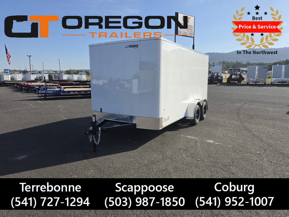 New 2027 Mirage 7x14 EXPO Round Front Flat Top Enclosed Trailer 7K GVWR