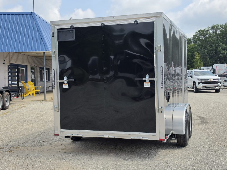 New 7 X 14 LIGHTNING ECO MODEL CARGO ENCLOSED ALL ALUMINUM REAR RAMP DOOR 2026