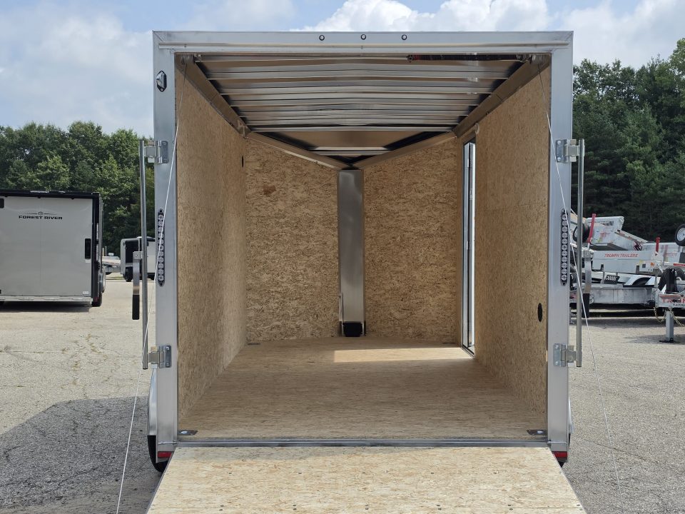 New 7 X 14 LIGHTNING ECO MODEL CARGO ENCLOSED ALL ALUMINUM REAR RAMP DOOR 2026