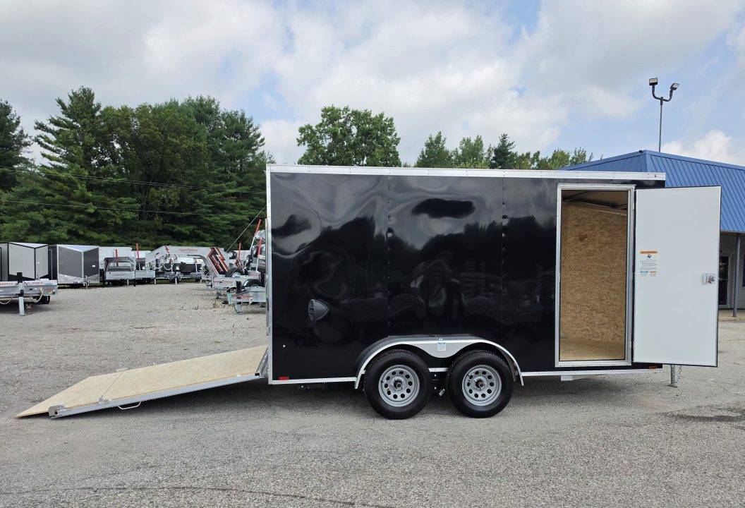 New 7 X 14 LIGHTNING ECO MODEL CARGO ENCLOSED ALL ALUMINUM REAR RAMP DOOR 2026