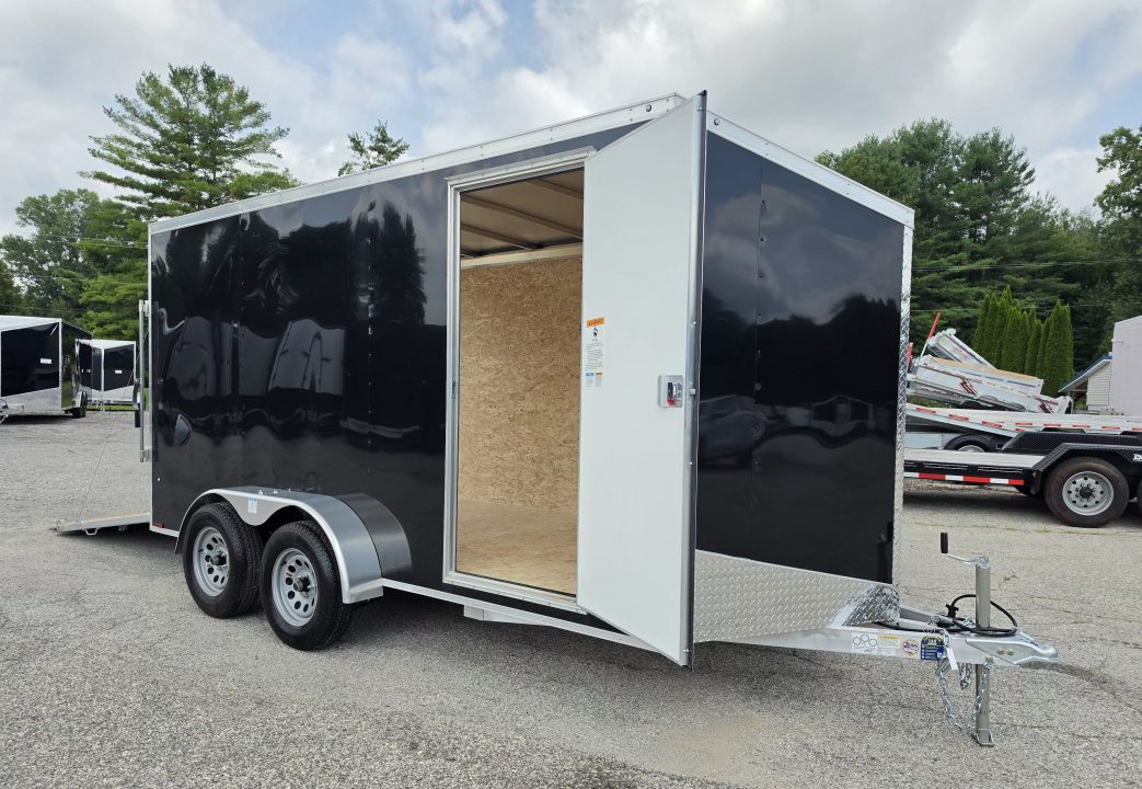 New 7 X 14 LIGHTNING ECO MODEL CARGO ENCLOSED ALL ALUMINUM REAR RAMP DOOR 2026