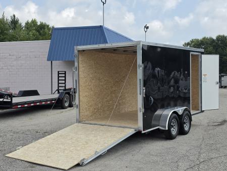 New 7 X 14 LIGHTNING ECO MODEL CARGO ENCLOSED ALL ALUMINUM REAR RAMP DOOR 2026