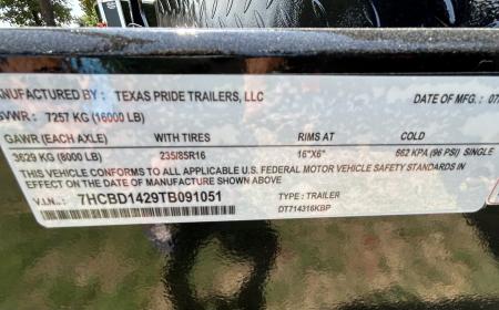 New 2026 Texas Pride Trailers 7x14x3 Tandem Axle Dump Trailer-UPGRADES!!