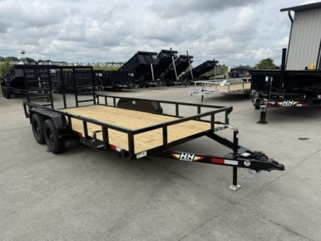 New 2026 H&H Black 82 x16' 7k Rail Side Utility Trailer