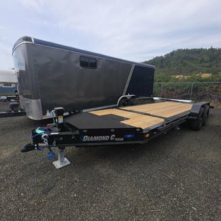 New SPLIT TILT 2027 Diamond C Trailers HDT207 82X20 Equipment Trailer 15500 GVWR ONYX BLACK