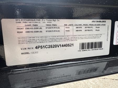 New 2027 PJ Trailers CD202 Equipment Trailer