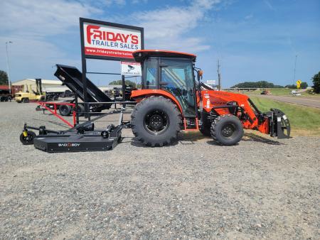 New 2026 Bad Boy 5055CS Tractor Shuttle Shift / 6' HD Rotary Cutter / 7' Grapple / 25' Top Hat Deckover Gooseneck