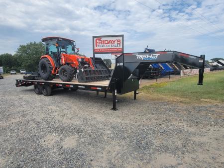 New 2026 Bad Boy 5055CS Tractor Shuttle Shift / 6' HD Rotary Cutter / 7' Grapple / 25' Top Hat Deckover Gooseneck