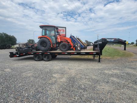 New 2026 Bad Boy 5055CS Tractor Shuttle Shift / 6' HD Rotary Cutter / 7' Grapple / 25' Top Hat Deckover Gooseneck