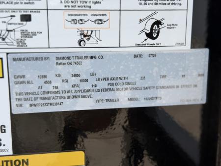 New 2026 Diamond T 8.5-25 Tandem Dual Gooseneck Tilting Deckover Equipment Hauler 24K GVWR