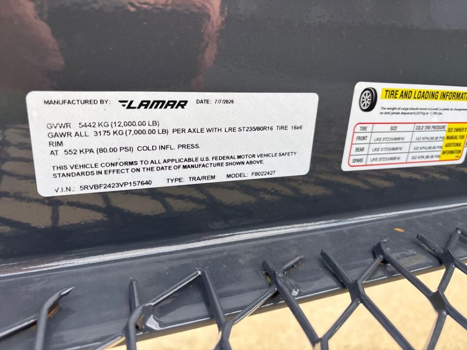 New 2027 Lamar Trailers F8022427 Utility Trailer