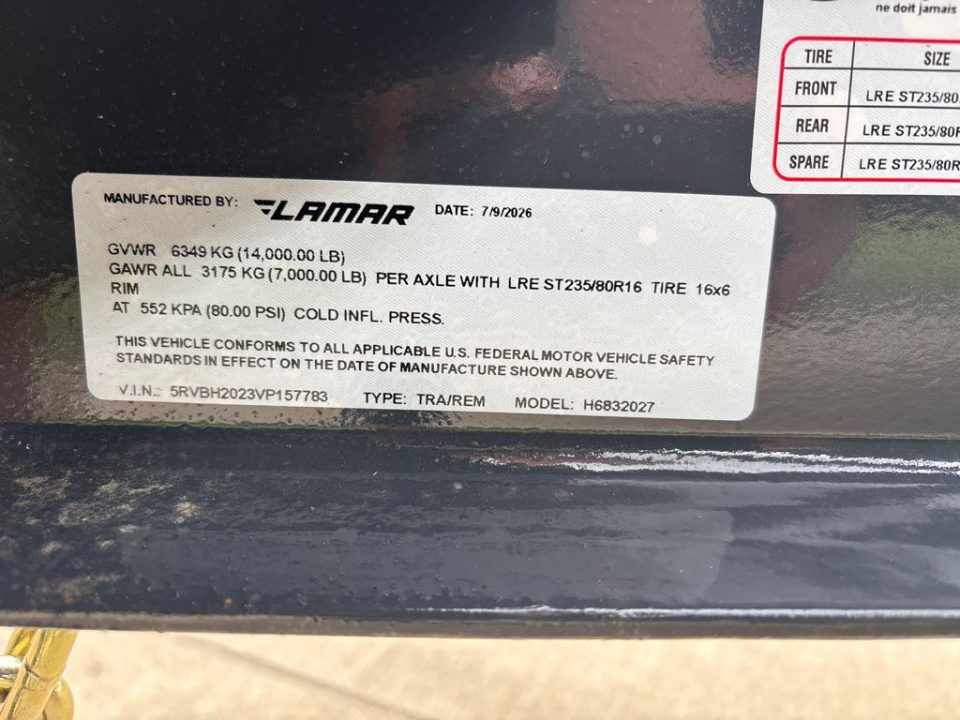 New 2027 Lamar Trailers H6832027 Utility Trailer
