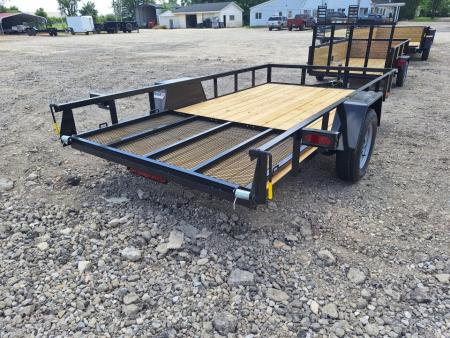New 2027 AMO 76x12 Lowside Landscape Trailer W/Led Lights & Spring Assist Gate