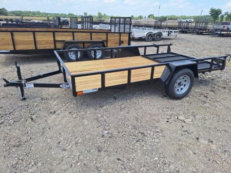 New 2027 AMO 76x12 Lowside Landscape Trailer W/Led Lights & Spring Assist Gate