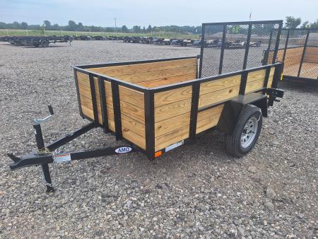 New 2027 AMO 5x8 High Woodside Utility Trailer W/ Led Lights & Spring Assist Gate