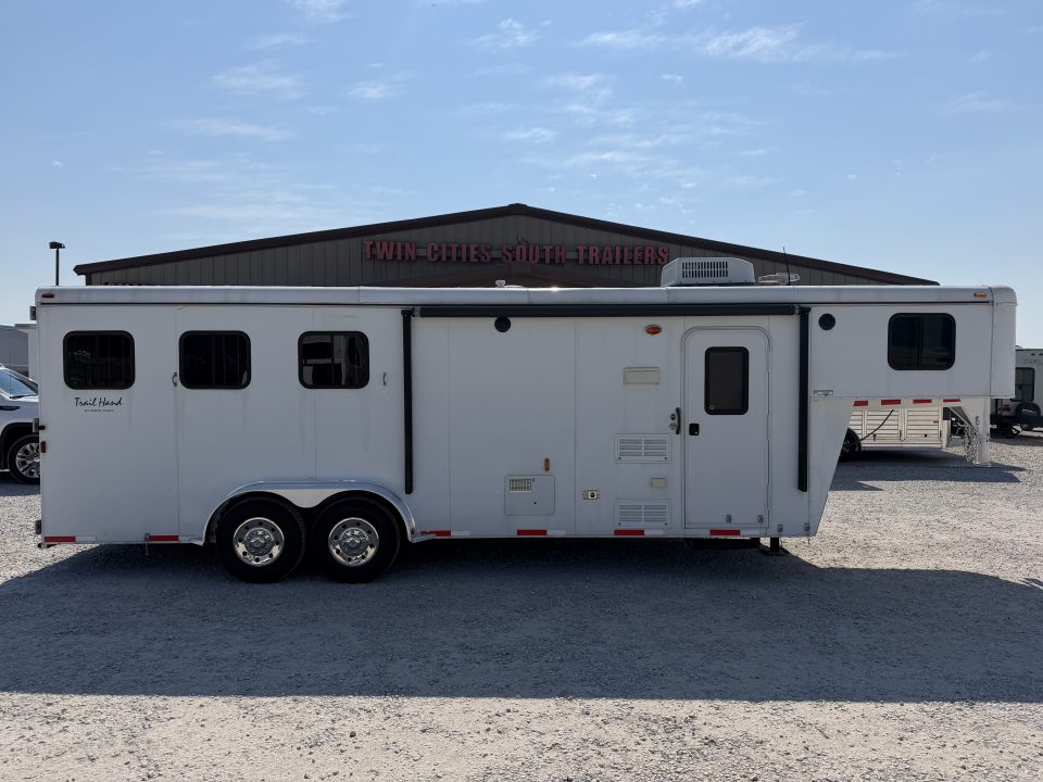 Used 2012 Bison 3 Horse Gooseneck 9' Living Quarters Horse Trailer