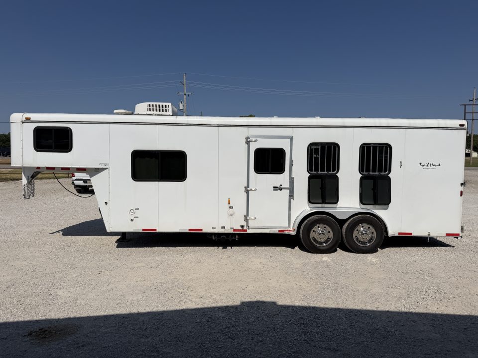Used 2012 Bison 3 Horse Gooseneck 9' Living Quarters Horse Trailer