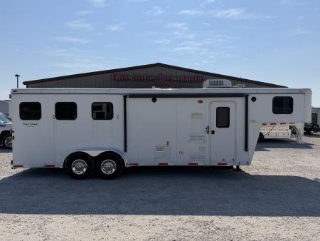 Used 2012 Bison 3 Horse Gooseneck 9' Living Quarters Horse Trailer