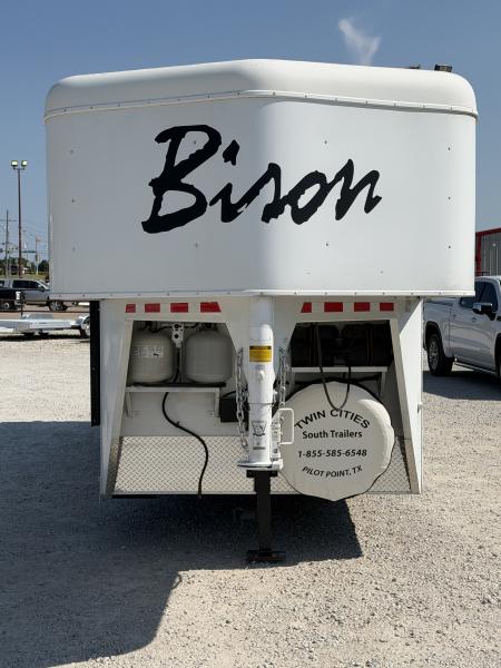 Used 2012 Bison 3 Horse Gooseneck 9' Living Quarters Horse Trailer