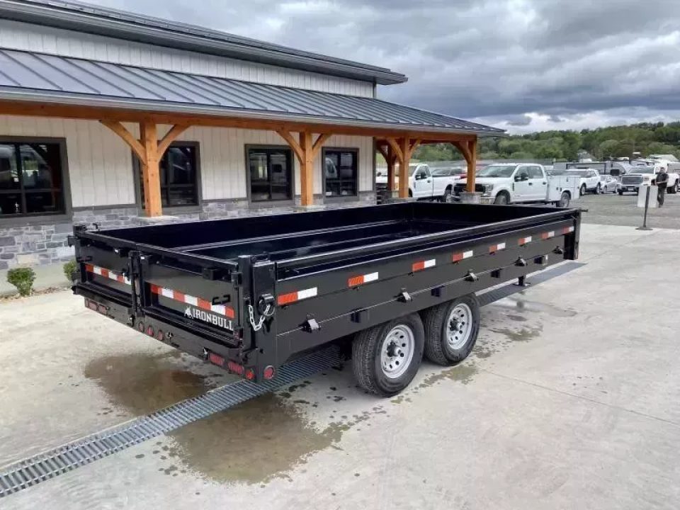 New 2026 Iron Bull 8x16' Deckover 14000 GVW * SCISSOR HOIST * FOLD DOWN SIDES * I-BEAM FRAME * DDP9616072