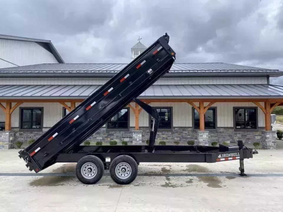 New 2026 Iron Bull 8x16' Deckover 14000 GVW * SCISSOR HOIST * FOLD DOWN SIDES * I-BEAM FRAME * DDP9616072