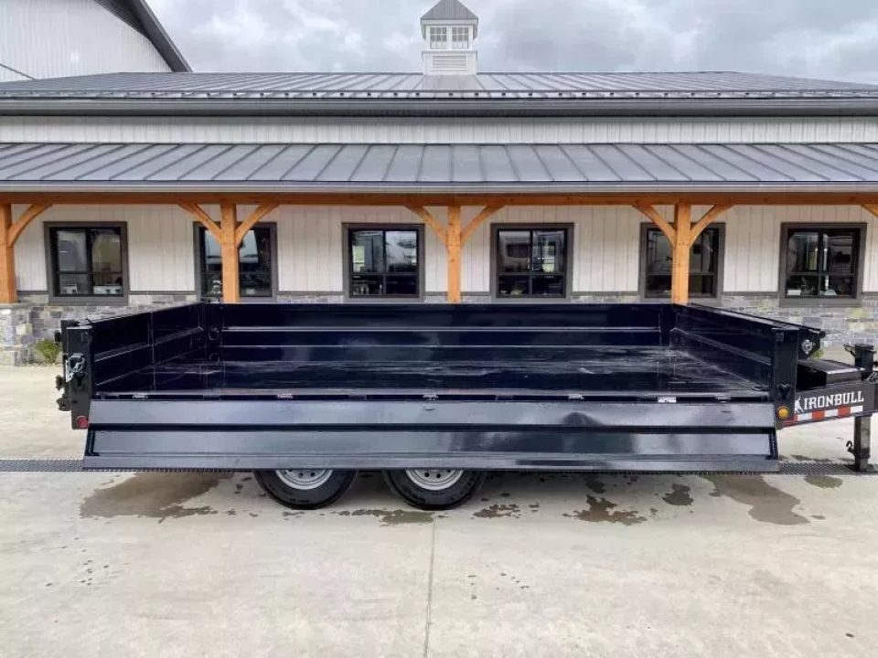 New 2026 Iron Bull 8x16' Deckover 14000 GVW * SCISSOR HOIST * FOLD DOWN SIDES * I-BEAM FRAME * DDP9616072