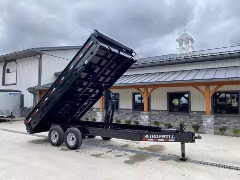 New 2026 Iron Bull 8x16' Deckover 14000 GVW * SCISSOR HOIST * FOLD DOWN SIDES * I-BEAM FRAME * DDP9616072