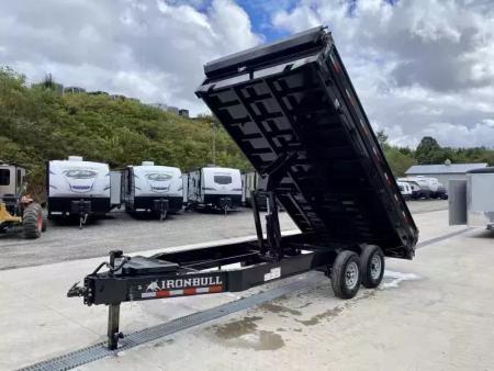 New 2026 Iron Bull 8x16' Deckover 14000 GVW * SCISSOR HOIST * FOLD DOWN SIDES * I-BEAM FRAME * DDP9616072