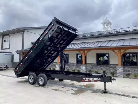 New 2026 Iron Bull 8x16' Deckover 14000 GVW * SCISSOR HOIST * FOLD DOWN SIDES * I-BEAM FRAME * DDP9616072