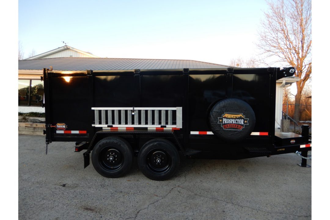 New 2027 Covered Wagon 7x14 Dump, 4' Sides, 8K Axles, Ramps, Tire, Spare