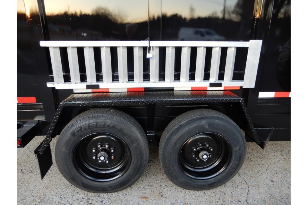 New 2027 Covered Wagon 7x14 Dump, 4' Sides, 8K Axles, Ramps, Tire, Spare