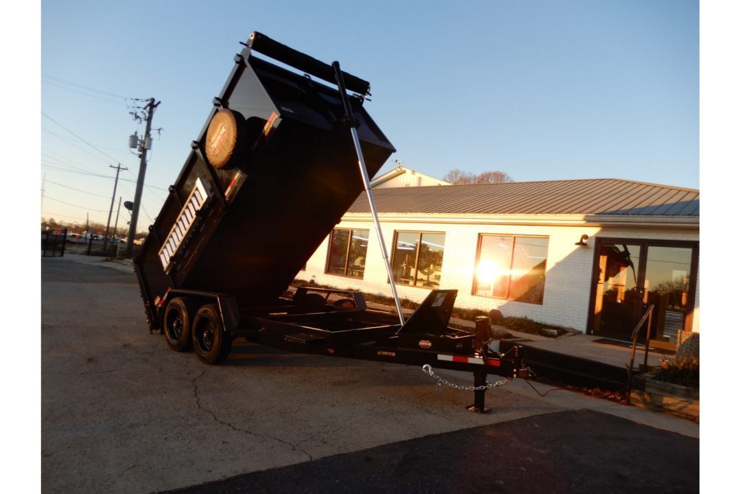 New 2027 Covered Wagon 7x14 Dump, 4' Sides, 8K Axles, Ramps, Tire, Spare