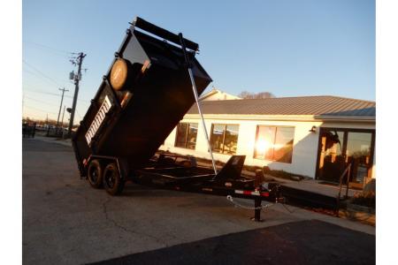 New 2027 Covered Wagon 7x14 Dump, 4' Sides, 8K Axles, Ramps, Tire, Spare