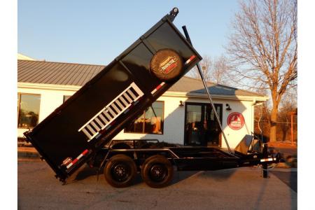 New 2027 Covered Wagon 7x14 Dump, 4' Sides, 8K Axles, Ramps, Tire, Spare