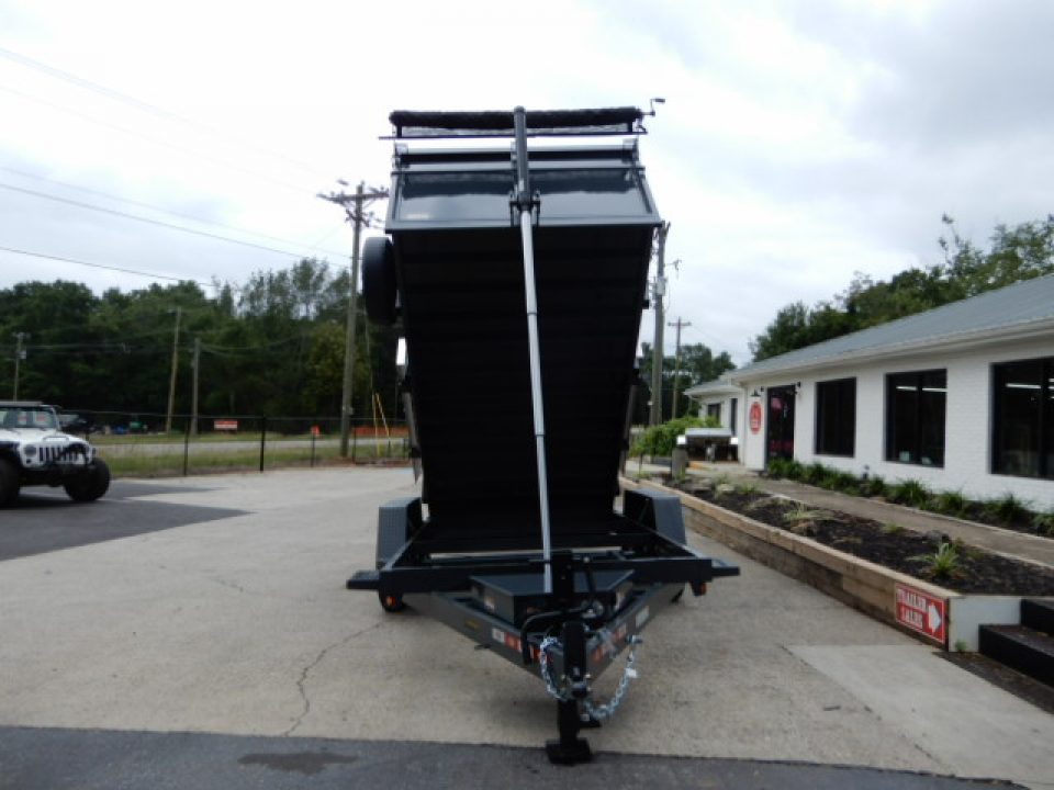 New 2027 Covered Wagon 7x14 Dump, 4' Sides, Ramps, Tarp & Spare
