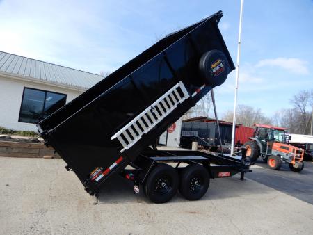 New 2027 Covered Wagon 7x14 Dump, 4' Sides, Ramps, Tarp & Spare