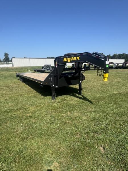 New 2027 Big Tex Trailers 102x40 Tandem 25.9K GN Flatbed w/ Mega Ramps, Load Lights, & 2-Speed Jacks Flatbed Trailer