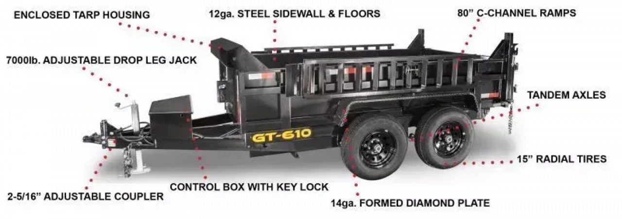 New 2026 Griffin 6x10 GT7210 Dump Trailer