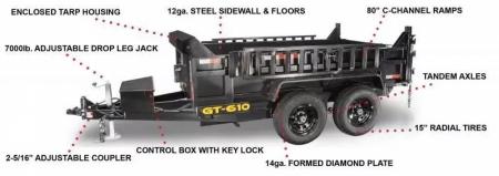 New 2026 Griffin 6x10 GT7210 Dump Trailer