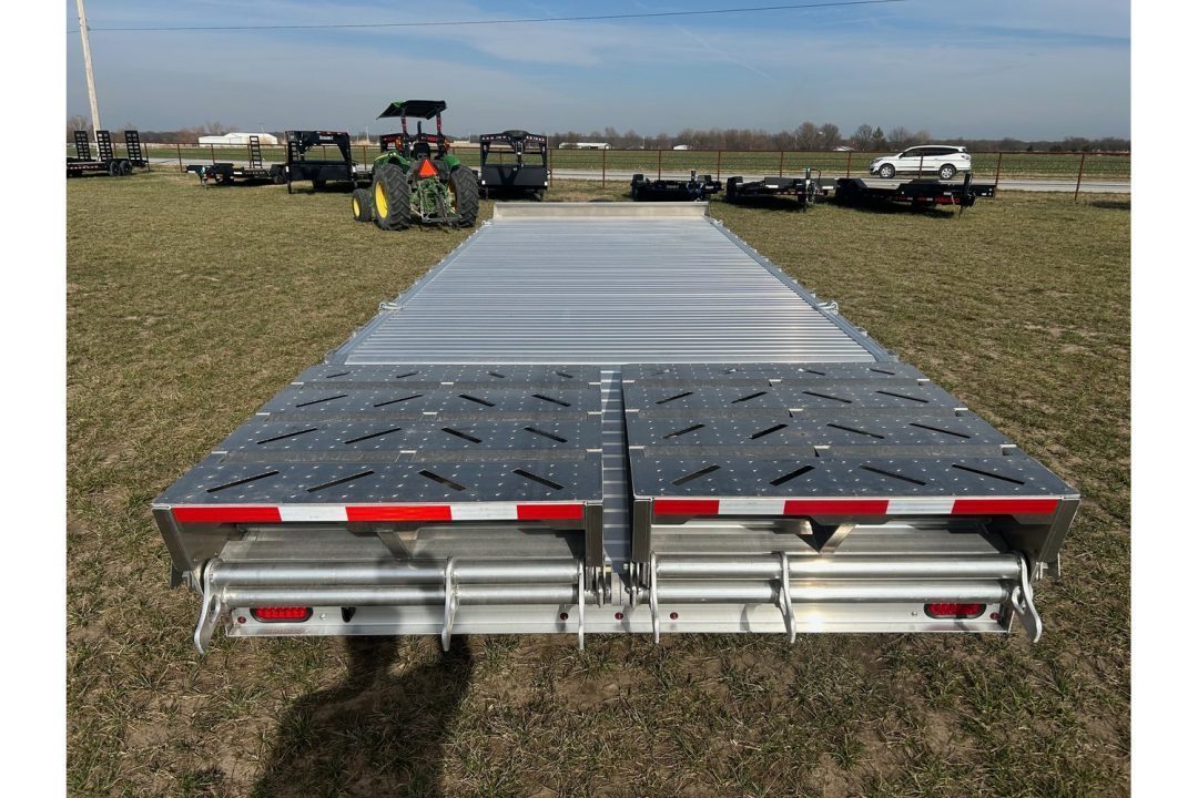 New 2026 EBY Trailers 102x24'6 Tandem 14K Aluminum Deckover w/ Max Ramps, Toolbox, & Spare Tire Deckover Trailer
